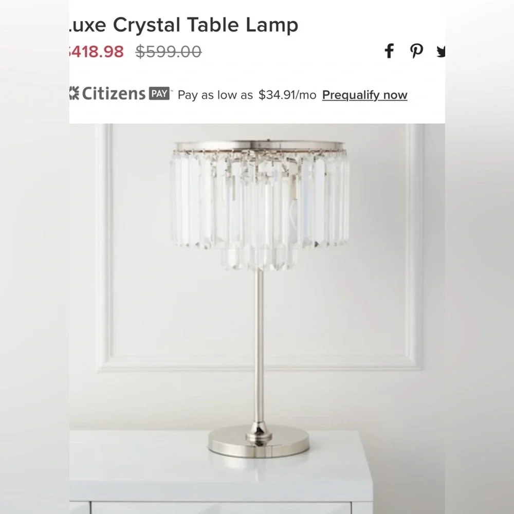 Z GALLERIE Replacement Glass Pieces for the Luxe Lighting Collection - $5 Each